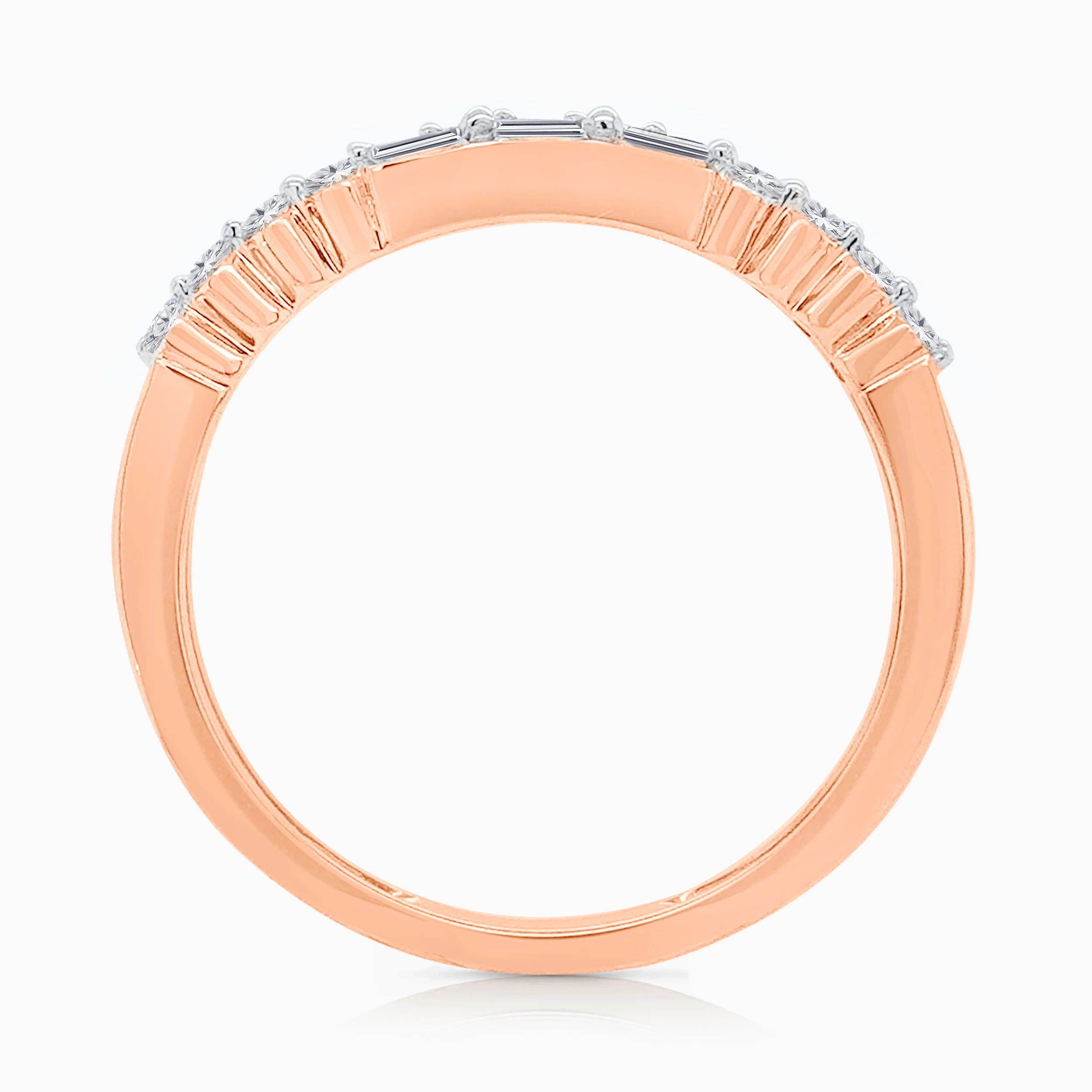 Baguette and Round Diamond Band - Image 4