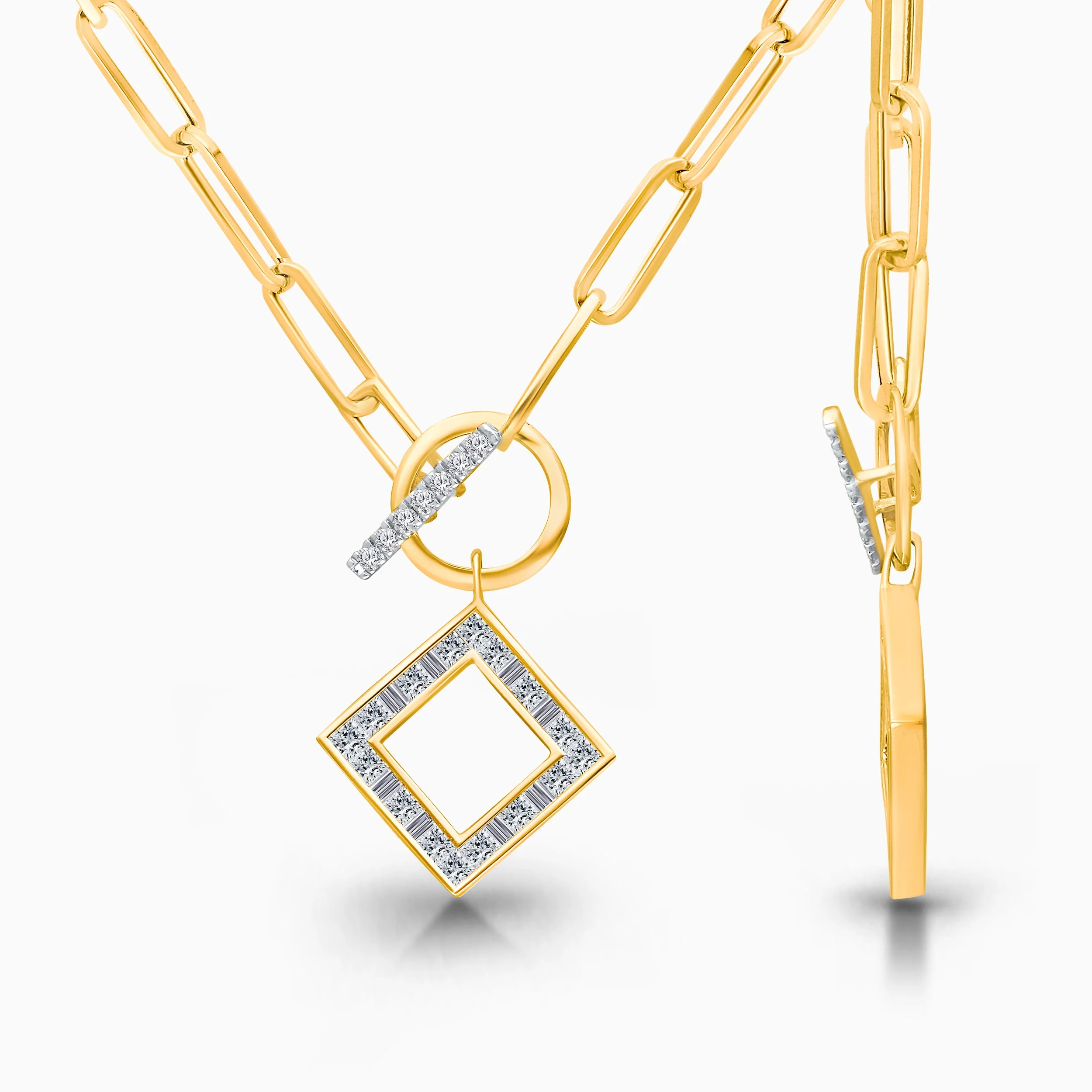 Bold Legendary Diamond Toggle Necklace - Image 3