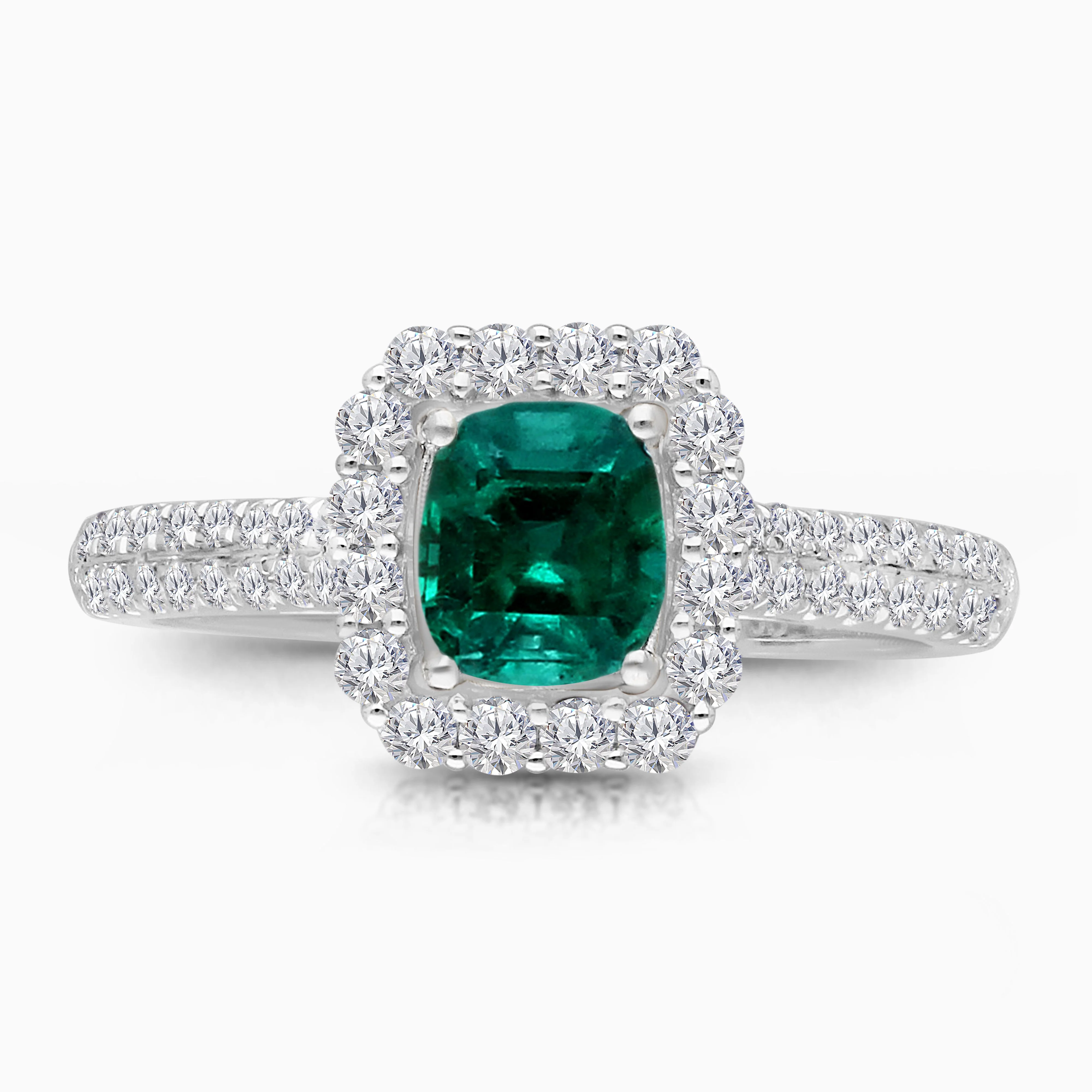 Cushion Cut Colombian Emerald Ring - Image 3