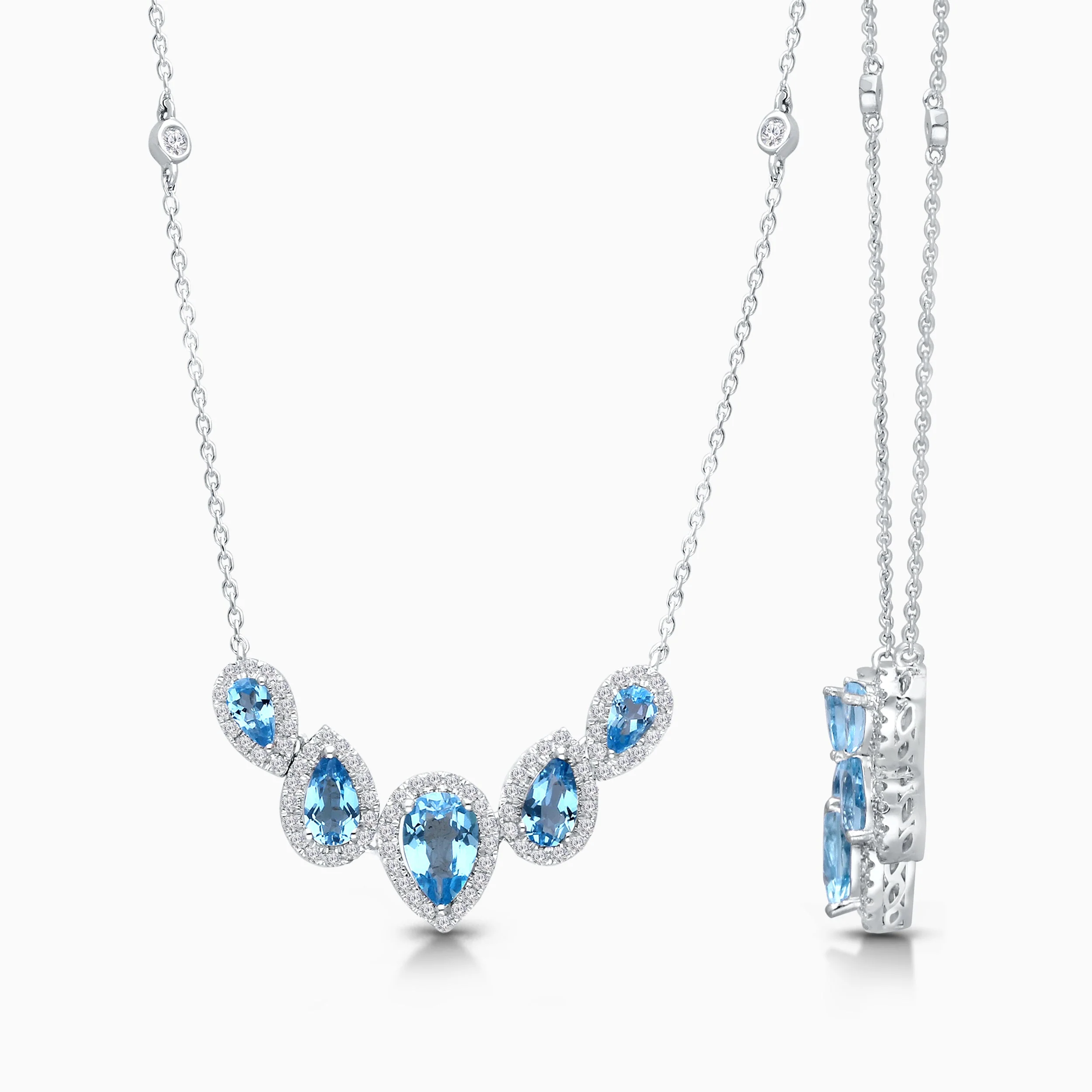 Diamond Dewdrops Topaz Necklace - Image 3