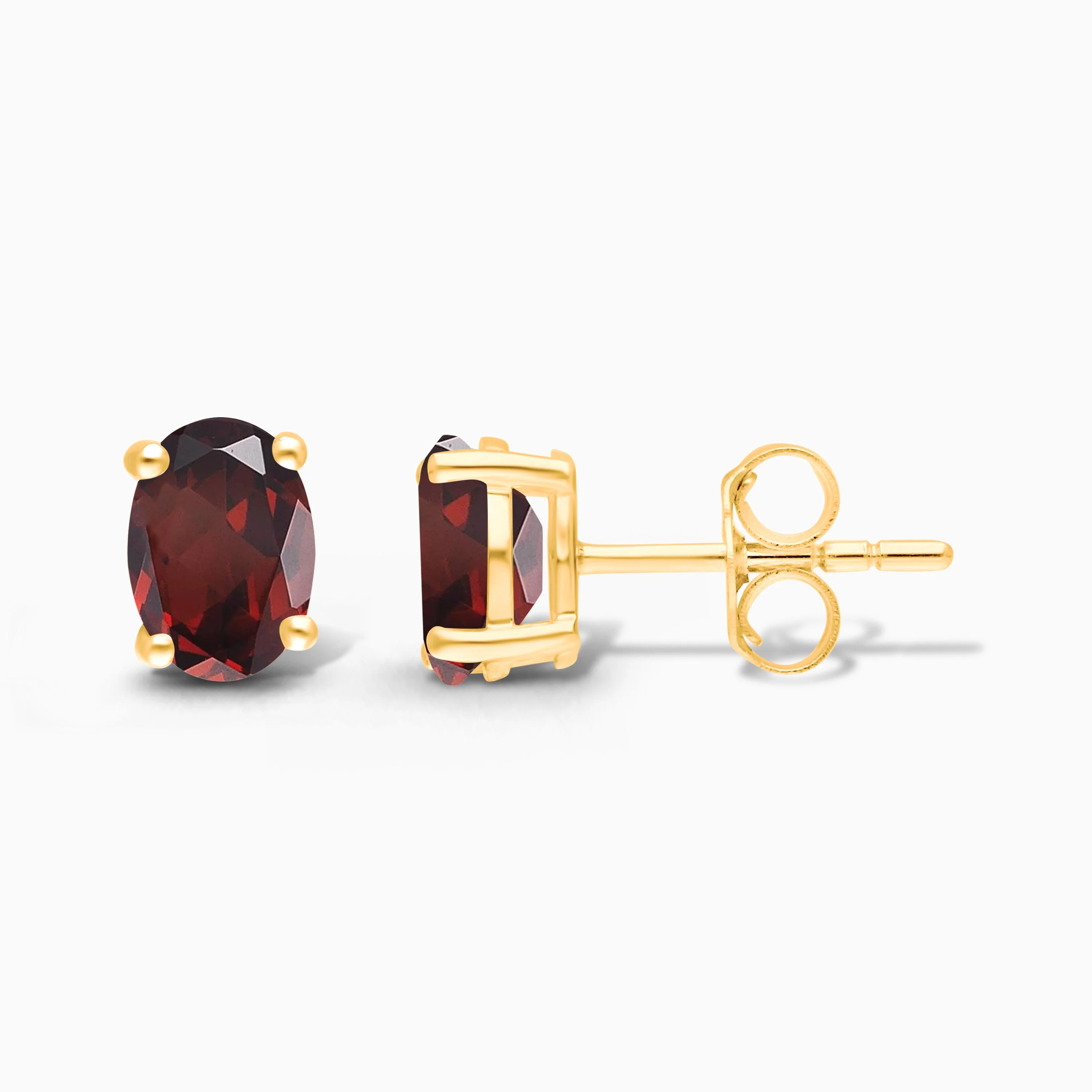 Garnet Oval Studs - Image 3