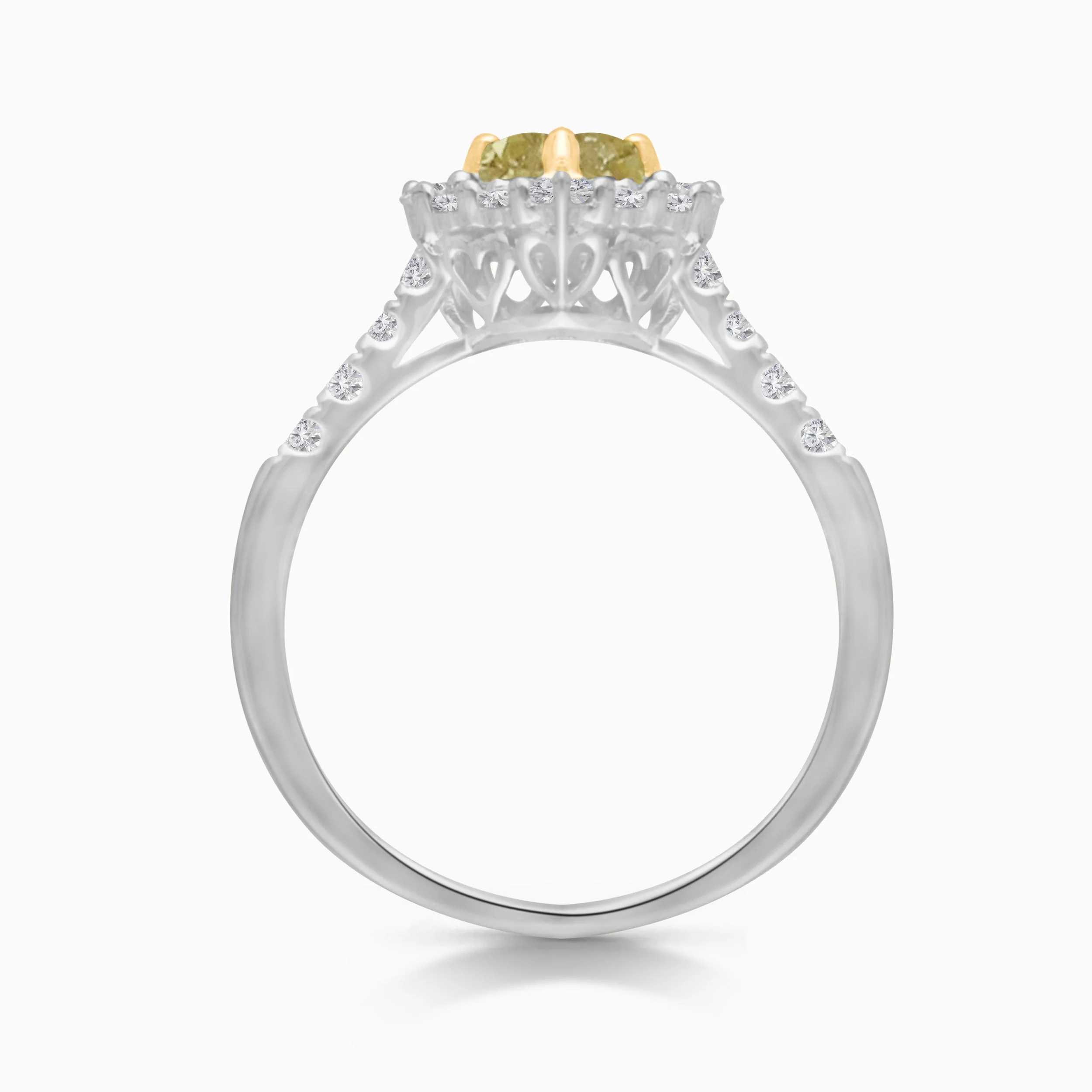 GIA Heart Cut Yellow & White Diamond Ring - Image 4