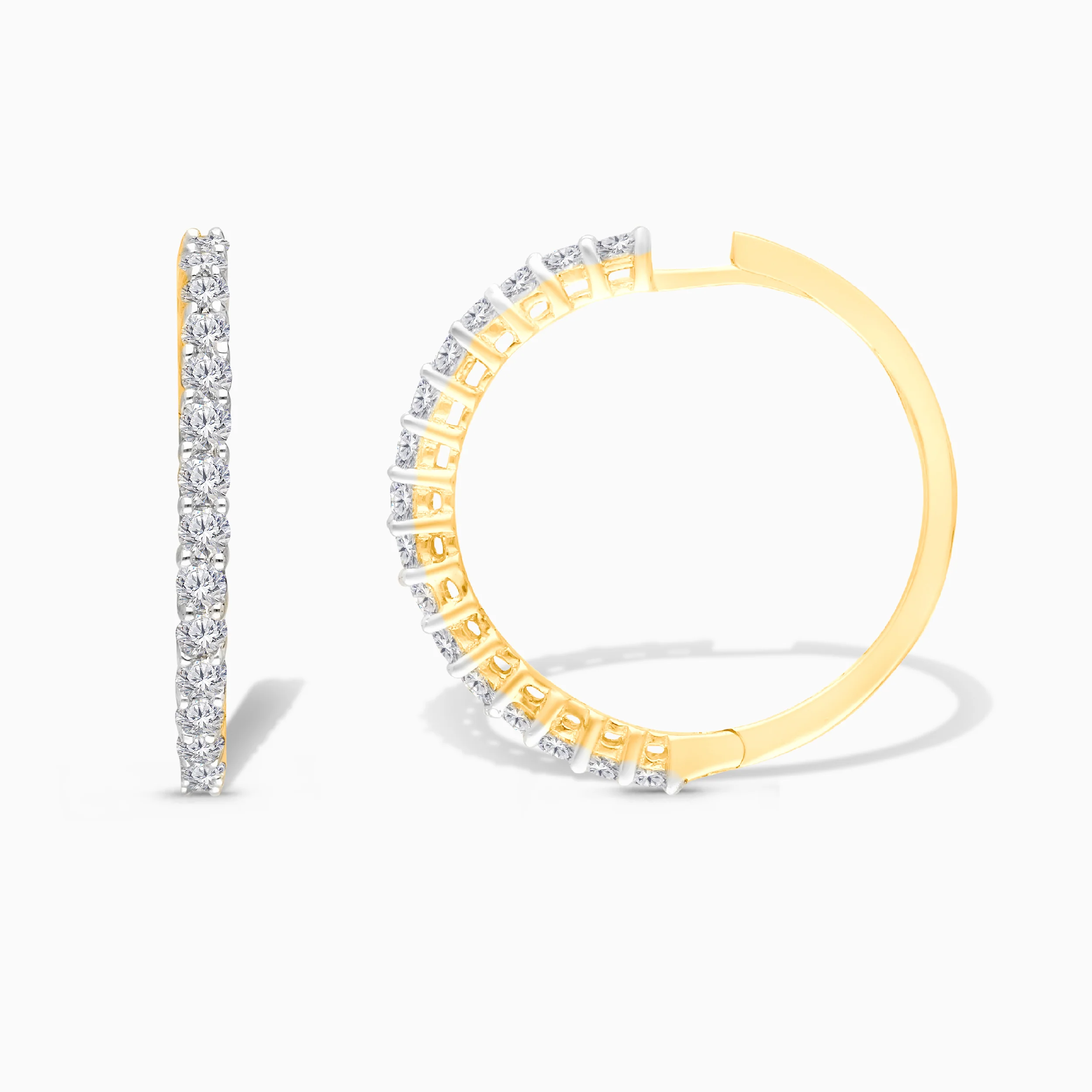 Large White Diamond Hoops - Image 3