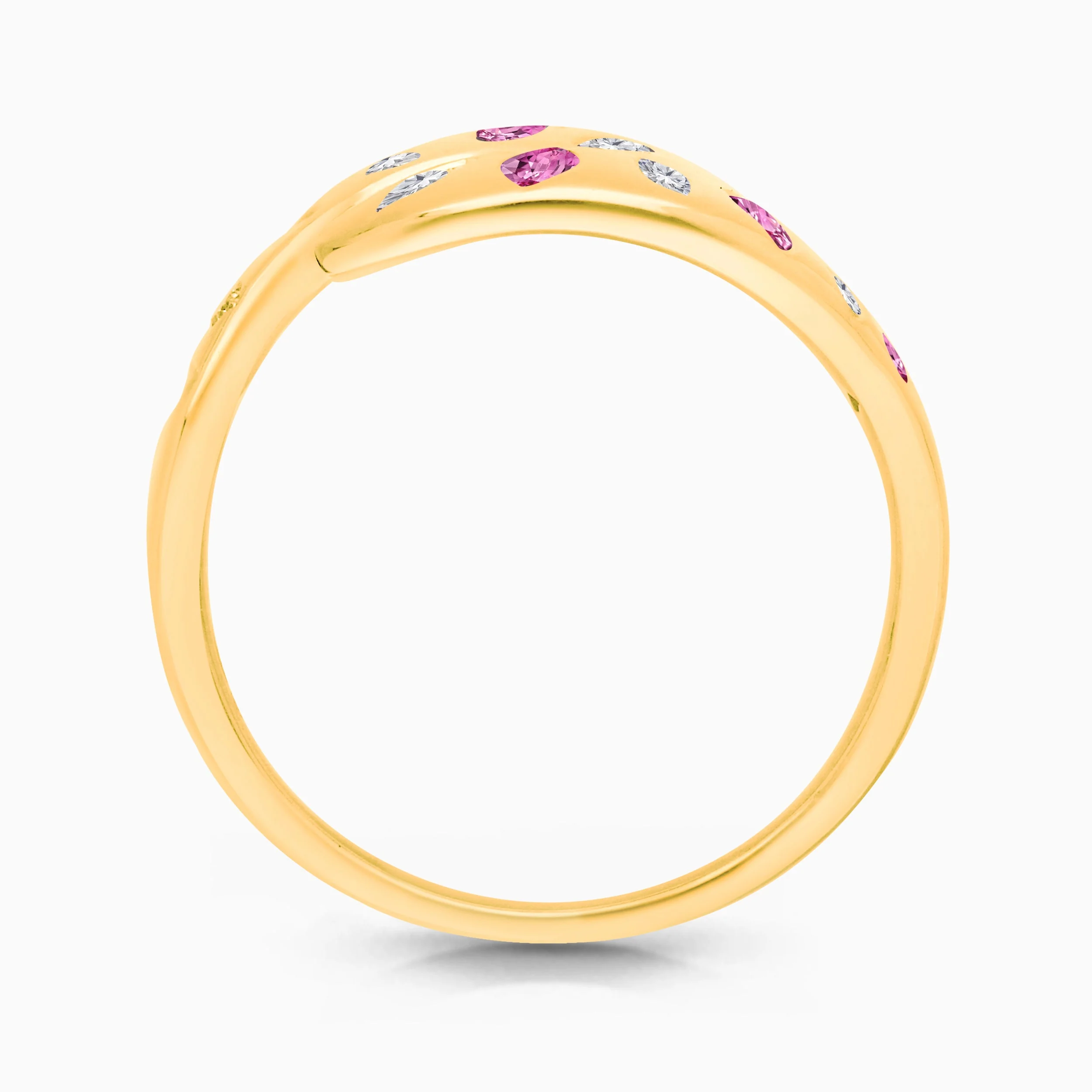 Marquise Pink Sapphire & Diamond Wrap around Ring - Image 4
