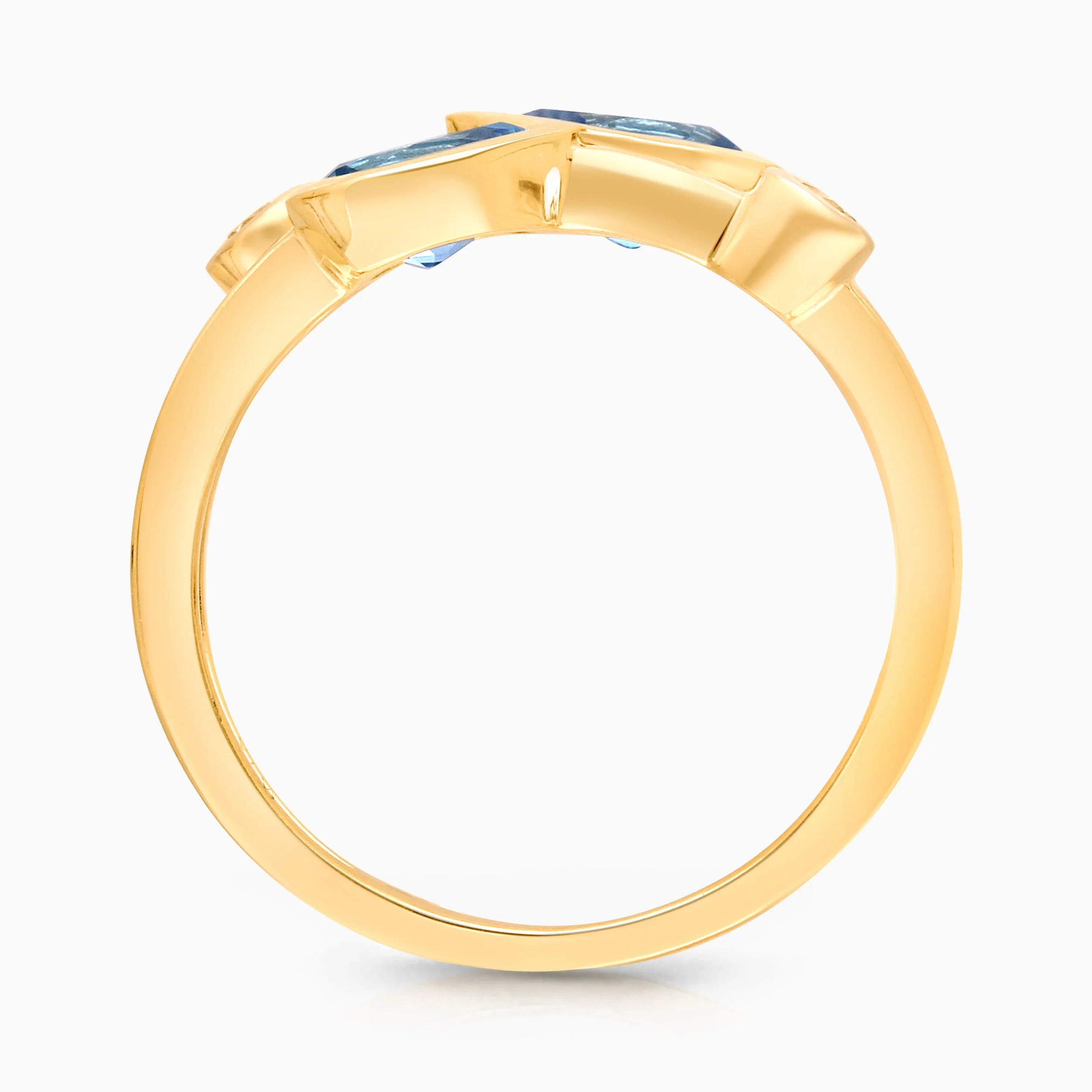 Perfect Pear Blue Topaz & White Diamond Ring - Image 4