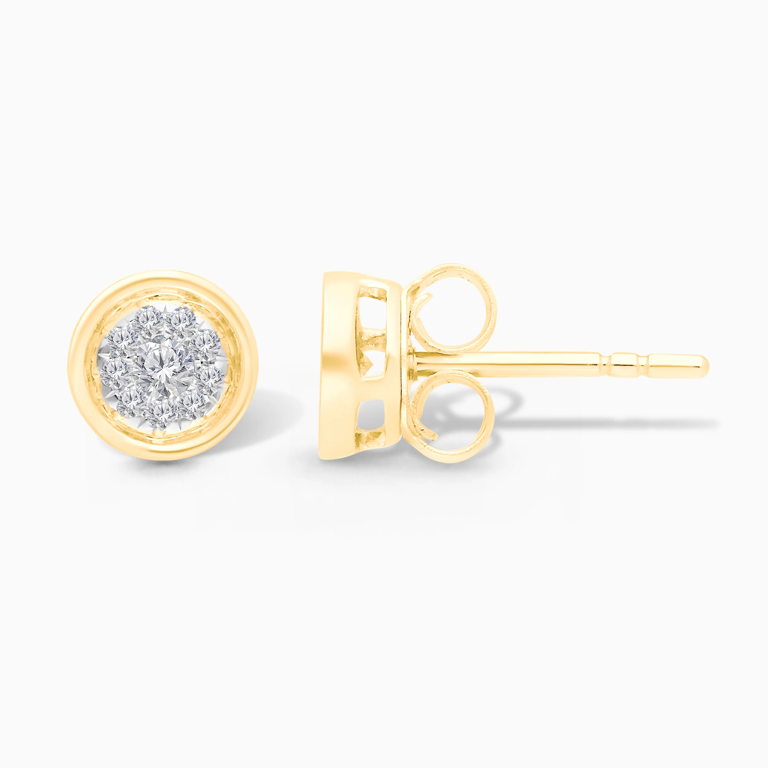 Round Diamond Cluster Studs - Image 3