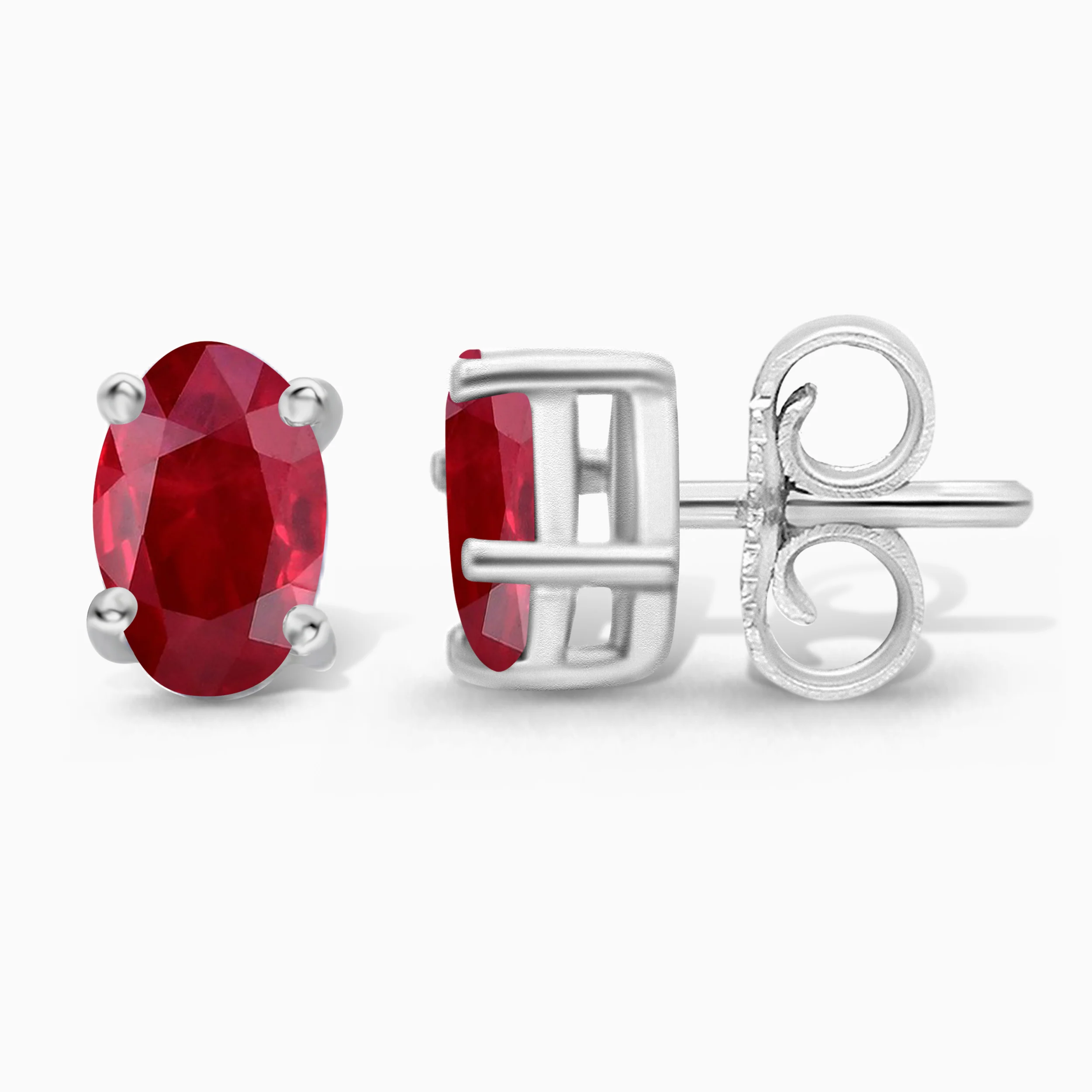 Silver Ruby Studs - Image 3