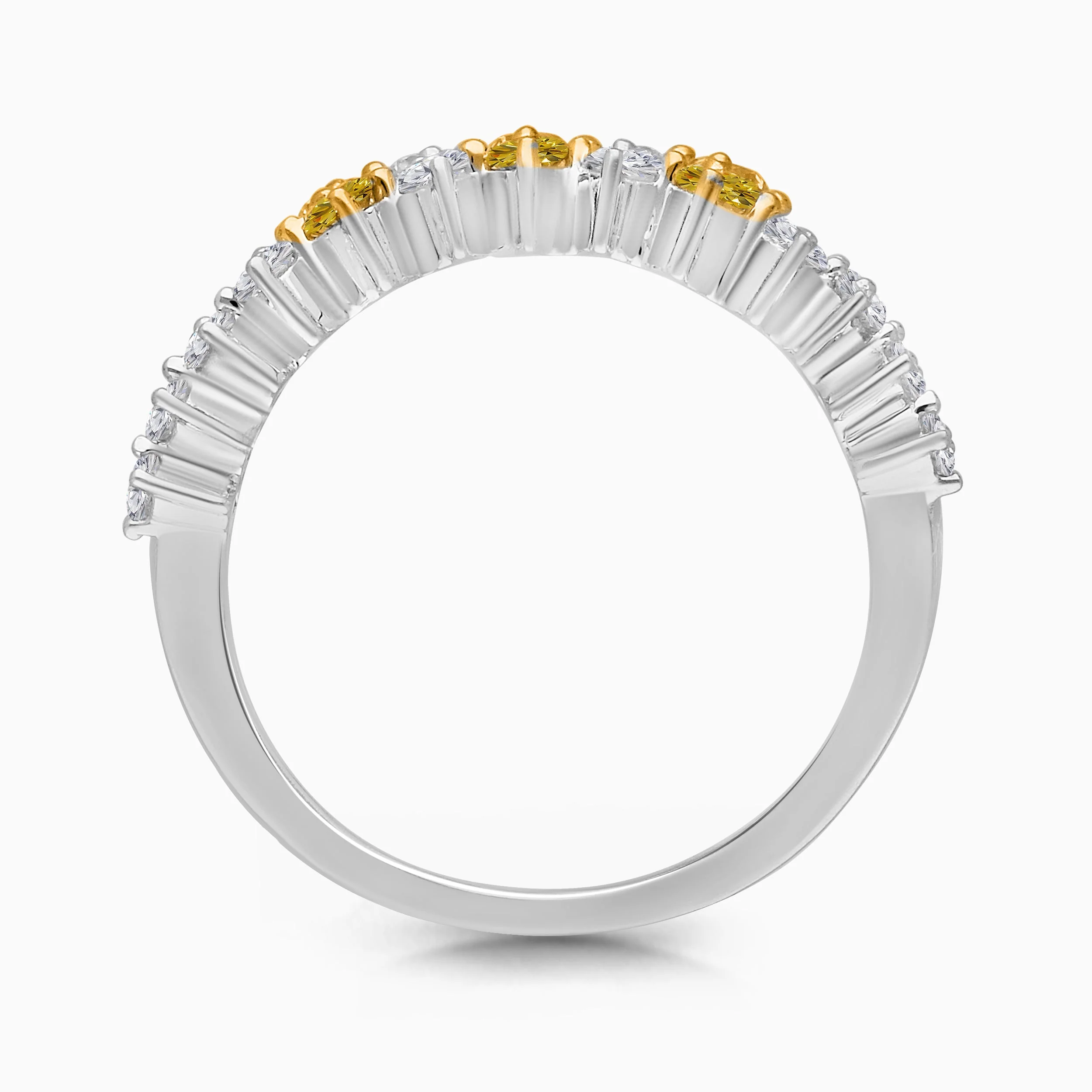 Yellow and White Diamond Split Eternity Band - Image 4