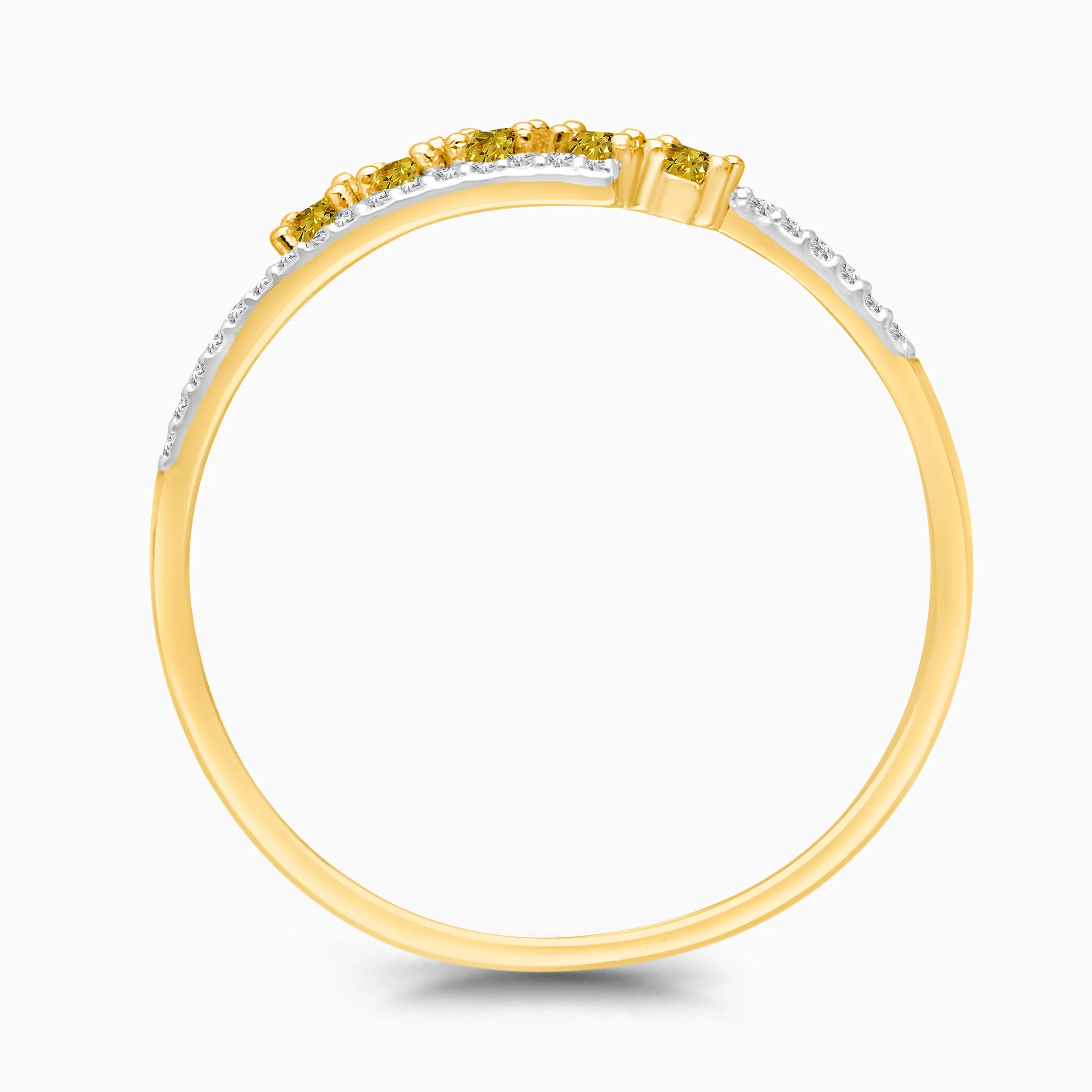 Yellow & White Diamond Twist Ring - Image 4